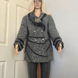 LACE Temperament Tweed New Chic Suit Jacket Women's Size M